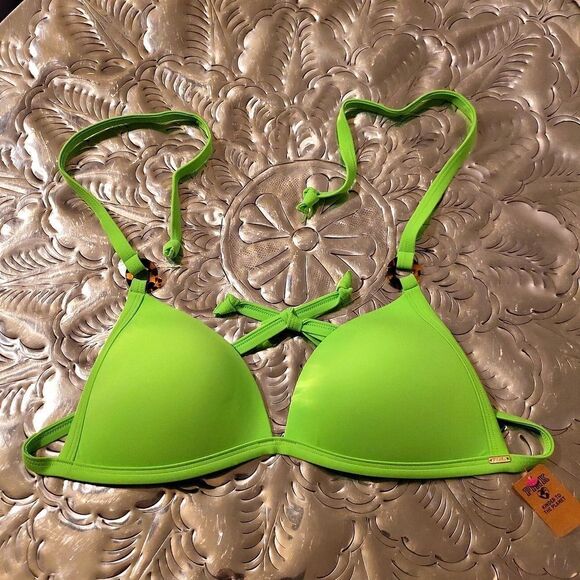 Pink, Victoria secrect NWT, padded,push up XL bikini top , MINT GREEN- very rare - Picture 1 of 9